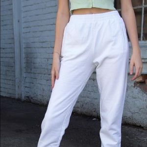 brandy melville white rosa sweatpants